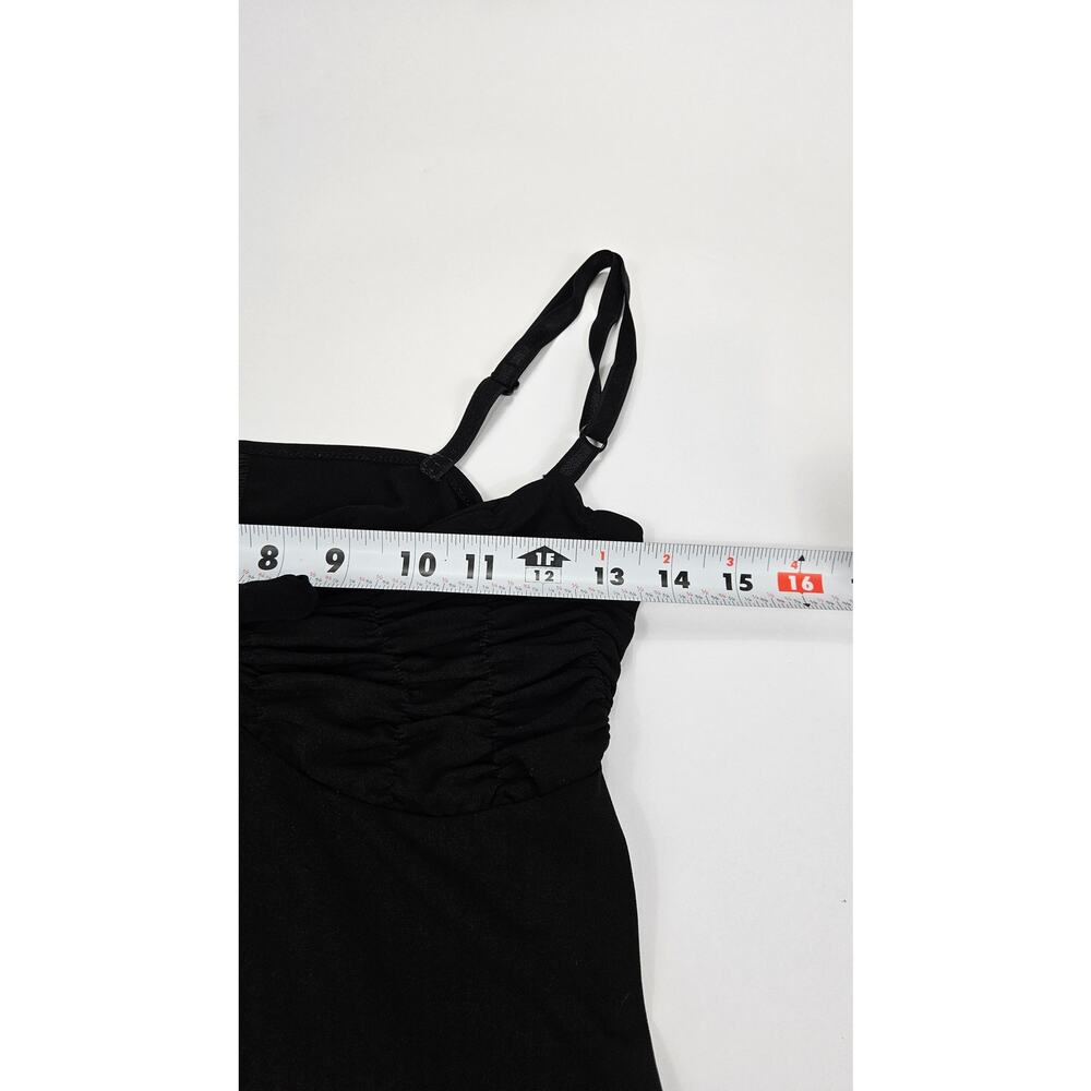 Y2k Euro Asymmetrical Cami Top Black Lacey - Small - Picture 4 of 5